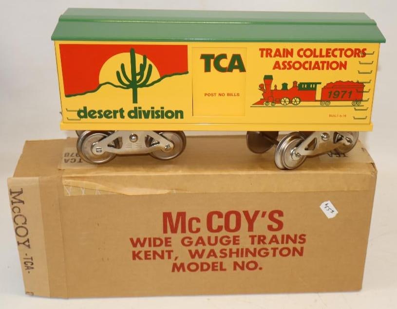 McCoy Standard Gauge TCA Desert Division Box Car In Original Box: 12.5" x 6" x 4"