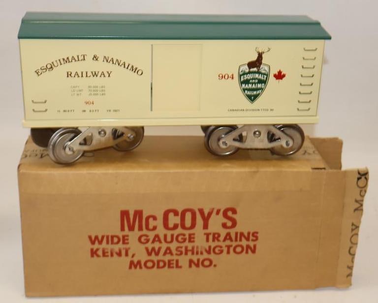 McCoy Standard Gauge Esquimalt and Nanaimo Box Car In Original Box: 13" x 6" x 3.5"