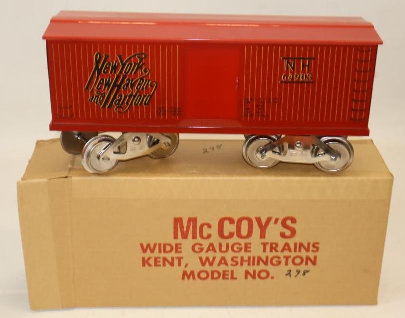 McCoy Standard Gauge New York, New Haven, and Hartford Box Car In Original Box: 12.5" x 6" x 4"