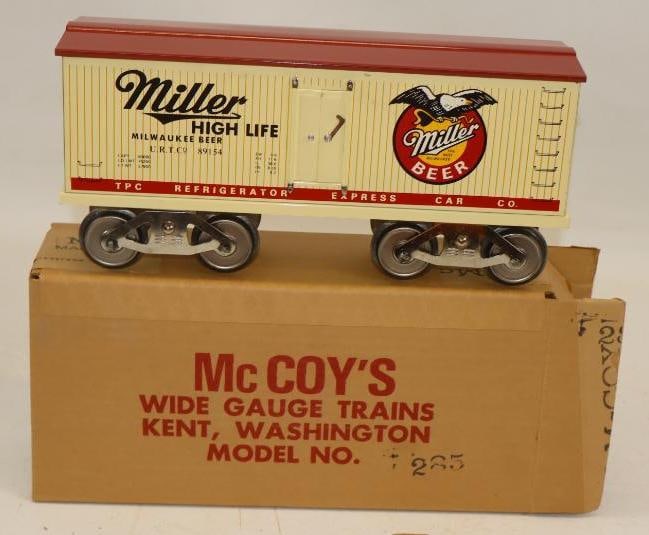 McCoy Standard Gauge Miller High Life Box Car In Original Box (Cream): 13" x 6.5" x 4"