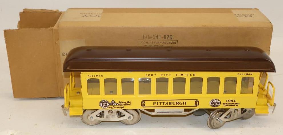 McCoy Standard Gauge 1984 TCA 30th National Convention Pullman Passenger Car In Original Box: 16" x 6.5" x 4"