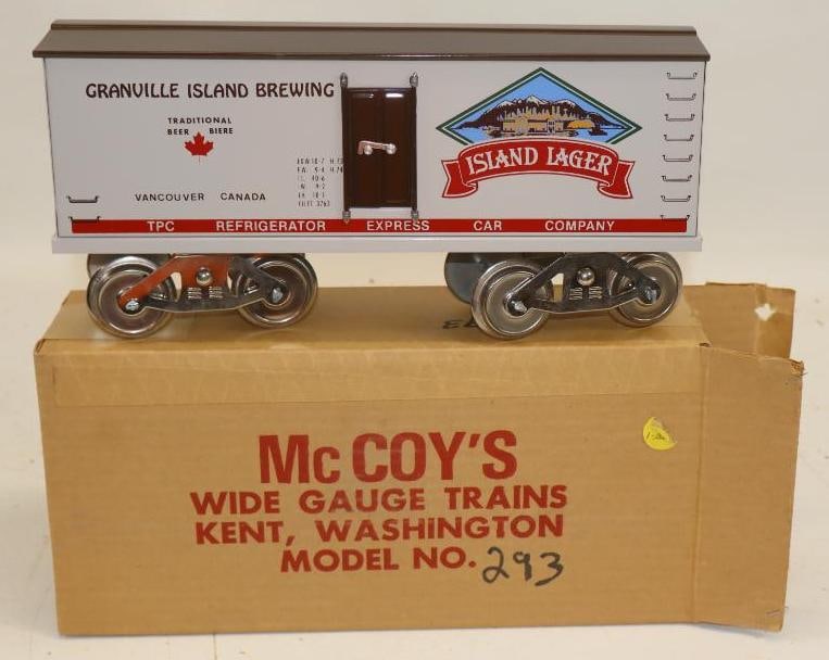 McCoy Standard Gauge Grandville Island Brewing Box Car In Original Box: 13" x 6" x 4"