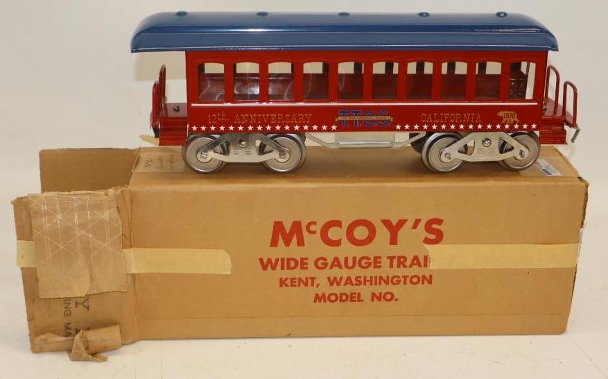 McCoy Standard Gauge T.T.O.S. 1978 12th Anniversary Passenger Car In Original Box: 16" x 6.5" x 4.5"