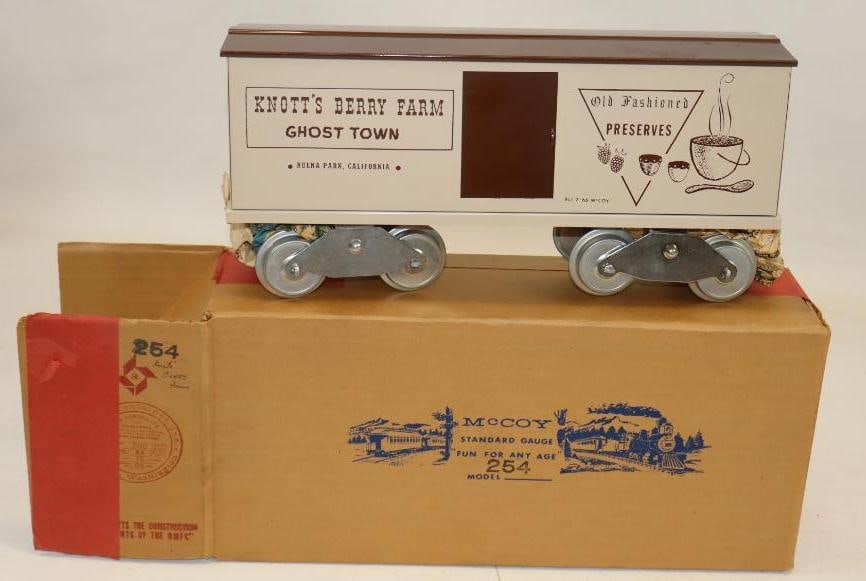 McCoy Standard Gauge Knott's Berry Farm Ghost Town Box Car In Original Box: 13" x 6.5" x 4"