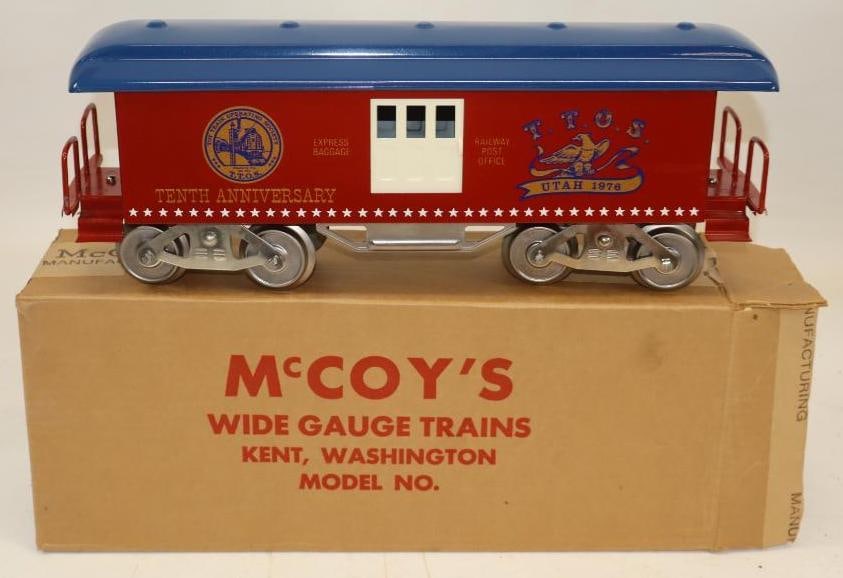 McCoy Standard Gauge T.T.O.S. 1976 10th Anniversary Passenger Car In Original Box: 15" x 6" x 4"