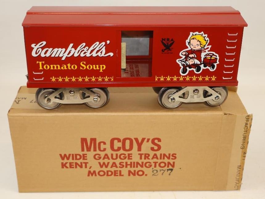 McCoy Standard Gauge Campbell's Tomato Soup Box Car In Original Box: 12.5" x 6" x 4"