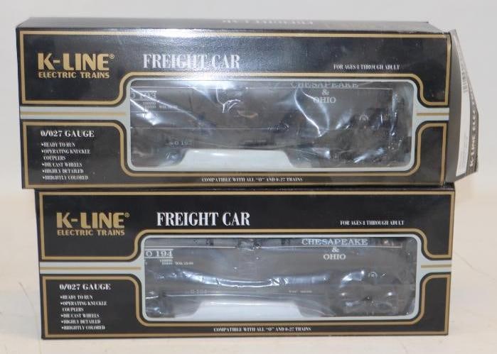 Group of 2 0 Line Chesapeake and Ohio Tanker Cars In Original Boxes: 11.5" x 4.25" x 3" each