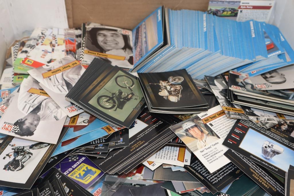 Large Group of Richard Petty and Harley Davidson Trading Cards: 3.5" x 2.5" each