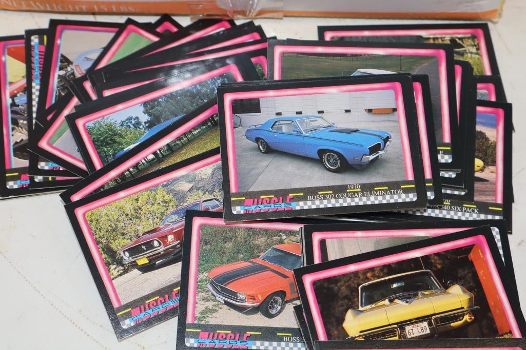 Large Group of 1991 and 1992 Muscle, NASCAR, and Traks Trading Cards: 2.5" x 3.5" each