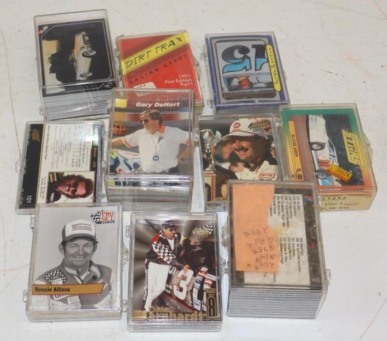 Group of 10 Action Packed, ProSet, Finish Line, and Harley Davidson Trading Card Cases: 3.5" x 2.75" x 2" is the largest