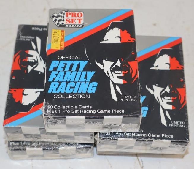 Group of 5 1991 Richard Petty Pro Set Unopened Card Packs: 2.5" x 3.5" x 1" each