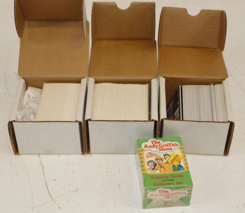 Group of 4 Muscle, Disney World Tour, Fievel Goes West, and Andy Griffith Show Card Sets: 4.5" x 4" x 3" is the largest