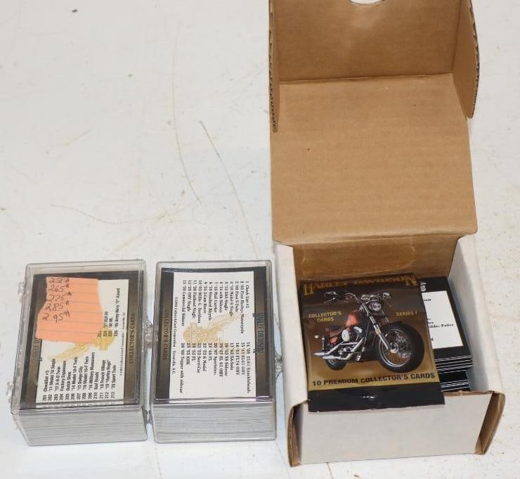 Group of 3 Harley Davidson Series 1 Trading Card Sets: 4.5" x 4" x 3" is the largest