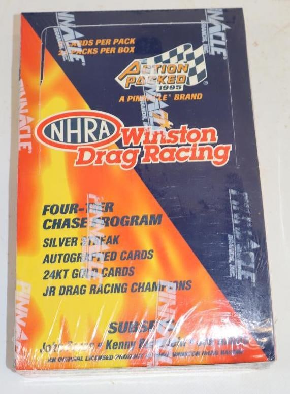 1995 Action Packed NHRA Unopened Box of 24 Packs: 5.5" x 8.5" x 1.75"