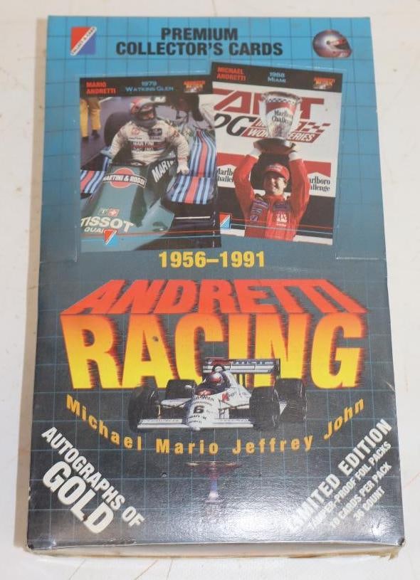 1992 Andretti Racing 36 Packs Unopened Trading Card Box: 9" x 5.5" x 1.5"