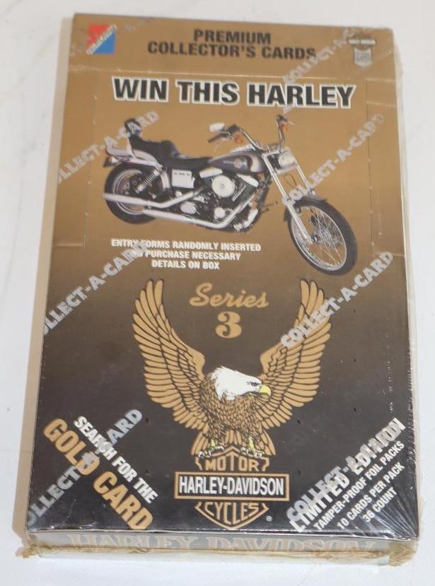 1993 Harley Davidson 36 pack Unopened Trading Card Box: 9" x 5.5" x 1.5"