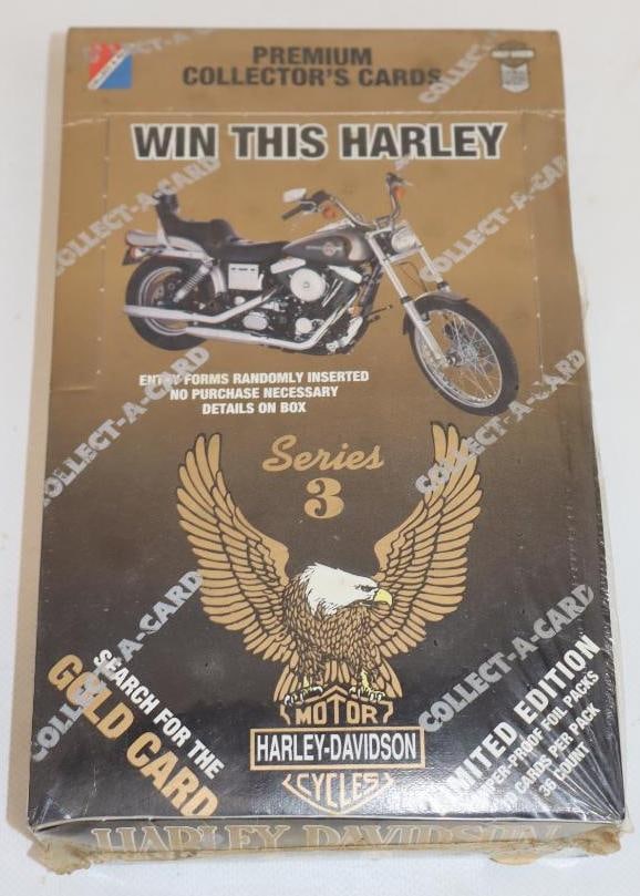 1993 Harley Davidson 36 pack Unopened Trading Card Box: 9" x 5.5" x 1.5"