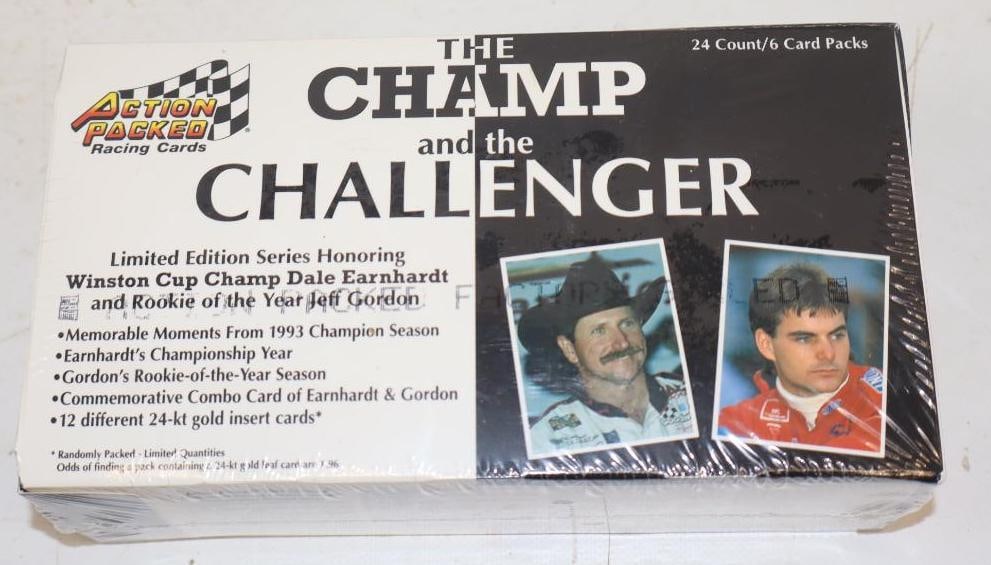 1994 Action Packed Winston Cup Series One Unopened 24 Pack Box of Trading Cards: 8" x 4.25" x 2.25"