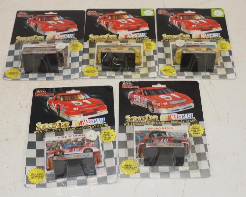 Group of 5 1991 & 1992 Racing Champion Diecast Racing Stock Cars: 1/64 Scale Cars