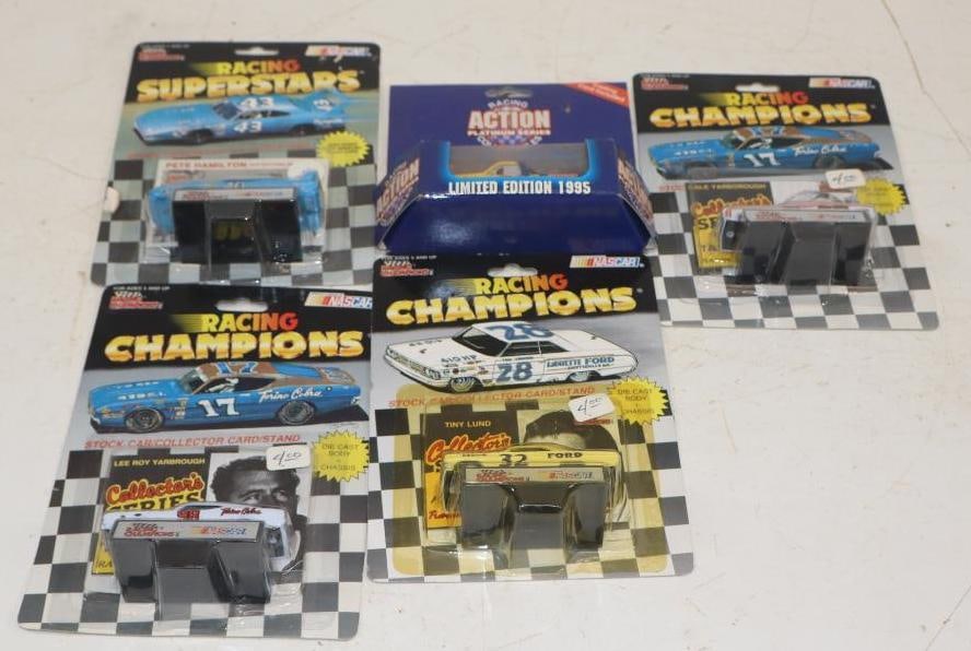 Group of 5 1992 & 1995 Racing Champion Diecast Racing Stock Cars: 1/64 Scale Cars