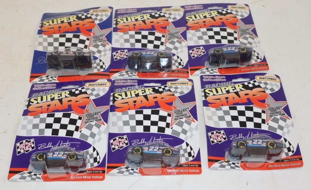 Group of 6 Matchbox Super Racing Stars Diecast Racing Stock Cars: 1/64 Scale Cars