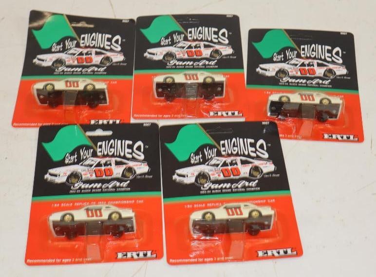 Group of 5 Ertl Start Your Engines Sam Ard Diecast Racing Stock Cars: 1/64 Scale Cars
