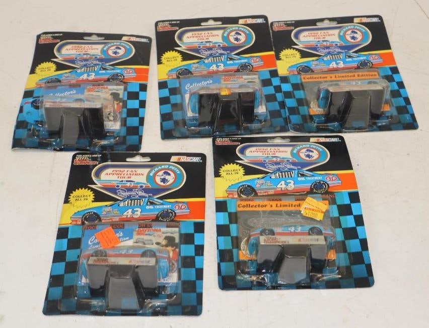 Group of 5 Richard Petty Appreciation Tour Diecast Racing Stock Cars: 1/64 Scale Cars