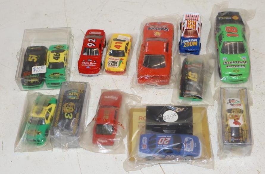 Group of 12 Diecast Racing Stock Cars: 1/64 and 1/48 Scale Cars