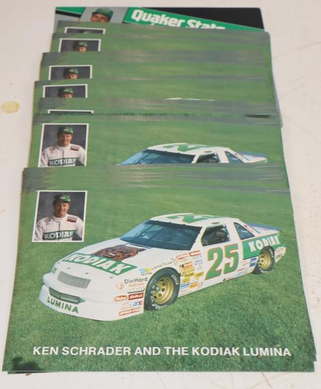 Large Group of Ken Schrader NASCAR Kodak Racing Photo Cards: 8" x 10" each