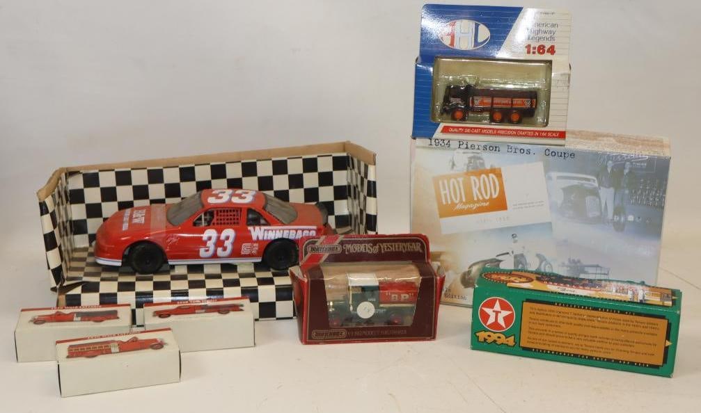 Large Group of Diecast Cars and Banks: Largest is 14" x 6" x 5"