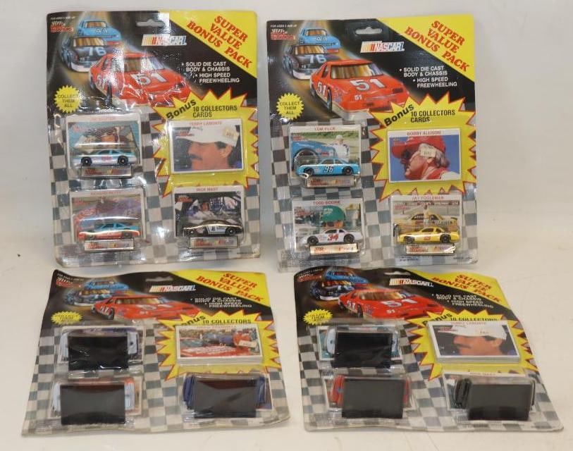 Group of 4 Racing Champion Diecast Super Bonus Packs with 3 Cars and 10 Trading Cards (1 of 6)