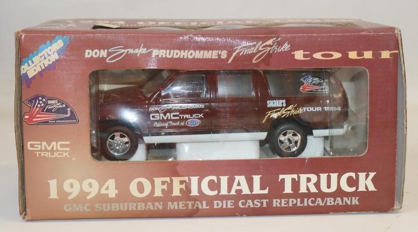 1994 Diecast Metal Official Race Truck Bank in Original Box: 11" x 5" x 5.5"