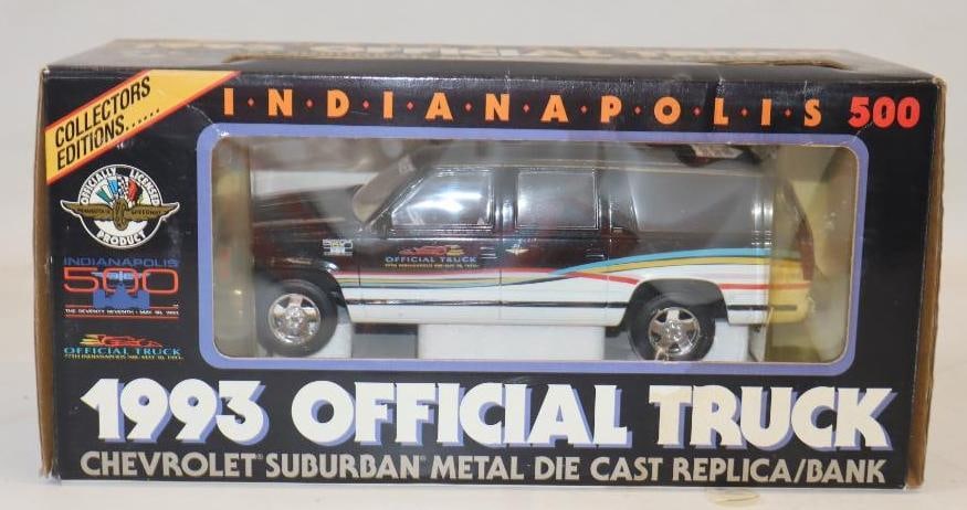 1993 Diecast Metal Official Race Truck Bank in Original Box: 11" x 5" x 5.5"