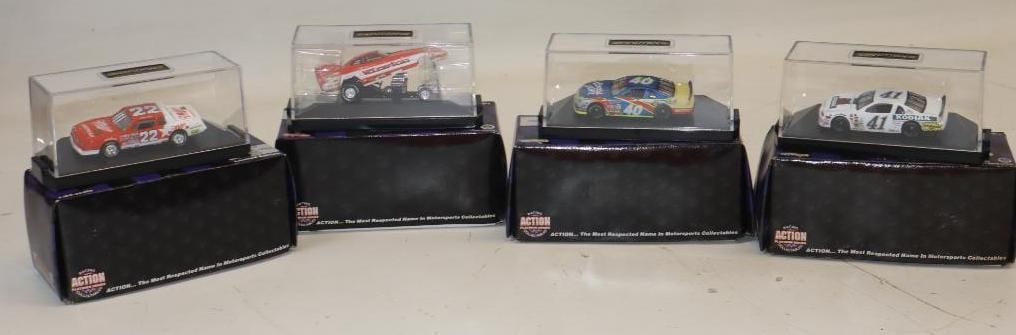 Group of 4 1/64 Scale Diecast Racing Stock Cars with Display Case and Original Boxes (1 of 6)