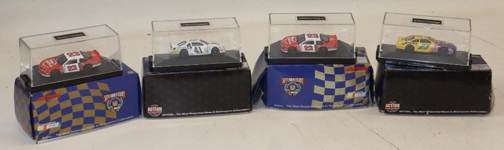 Group of 4 1/64 Scale Diecast Racing Stock Cars with Display Case and Original Boxes (1 of 6)