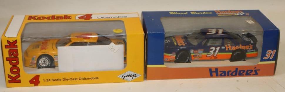 Group of 2 Ward Burton and Rick Wilson 1/24 Scale Diecast Racing Cars in Original Boxes: 10" x 5" x 4" each