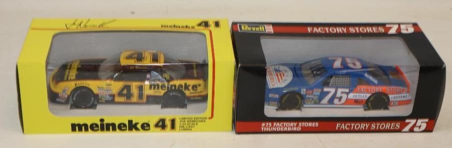 Group of 2 Joe Nemechek and Todd Bodine 1/24 Scale Diecast Racing Cars in Original Boxes: 10" x 5" x 4" each