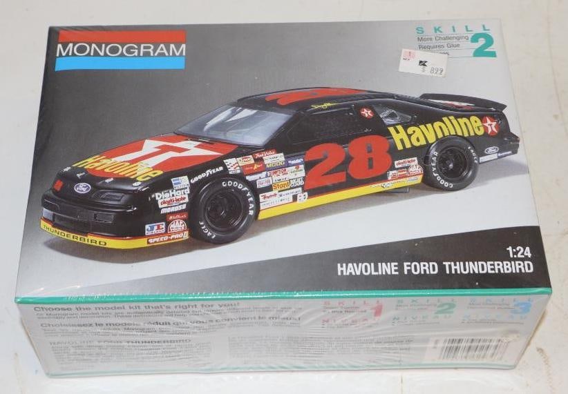 NOS Monogram #28 Havoline Ford Thunderbird Stock Car 1/24 Scale Model In Original Box: 9" x 6" x 4"