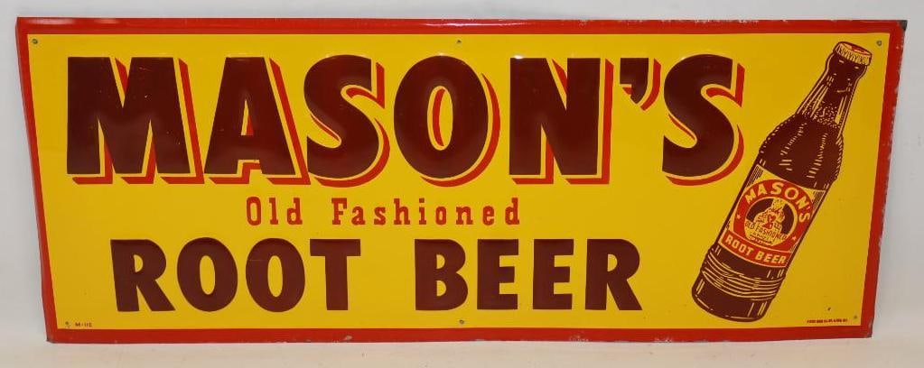 Mason's Old Fashioned Root Beer Embossed SST Sign (1 of 8)