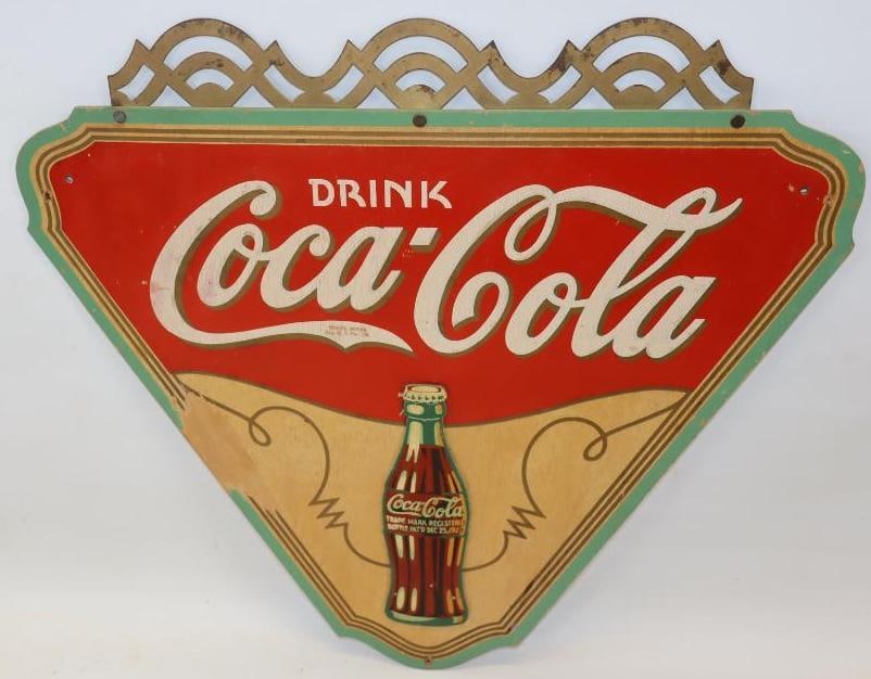 Drink Coca-Cola Kay Display Ornate Wooden Sign (1 of 5)