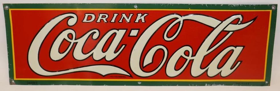 Early Embossed Drink Coca-Cola SST Tin Tacker Sign (1 of 6)