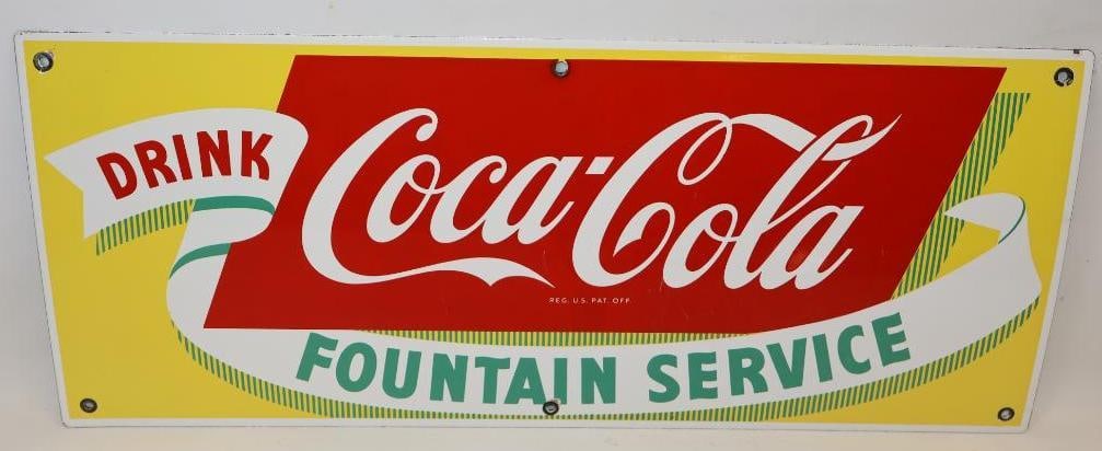 Drink Coca-Cola Fountain Service SSP Porcelain Sign (1 of 5)
