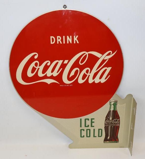 Drink Ice Cold Coca-Cola DST Flange Sign (1 of 10)