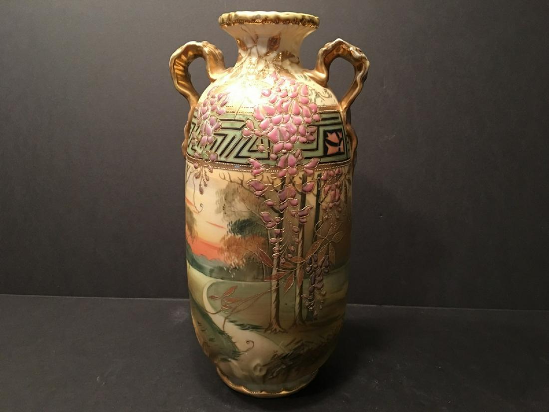 ANTIQUE Large NIPPON Flower Vase, Meiji period: ANTIQUE Large NIPPON Flower Vase, Meiji period. 11 1/2" high
