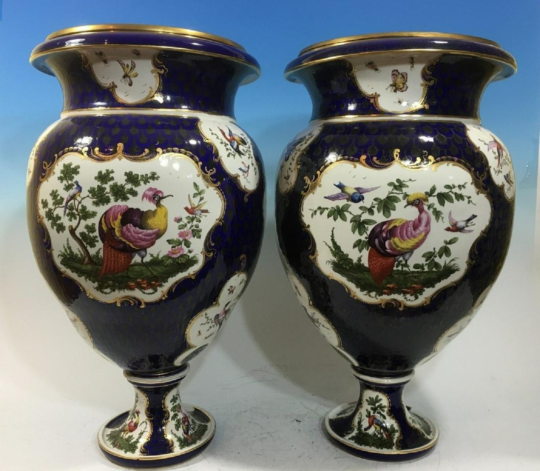 ANTIQUE Large Pair German Famille Rose Urns, marked. (1 of 10)