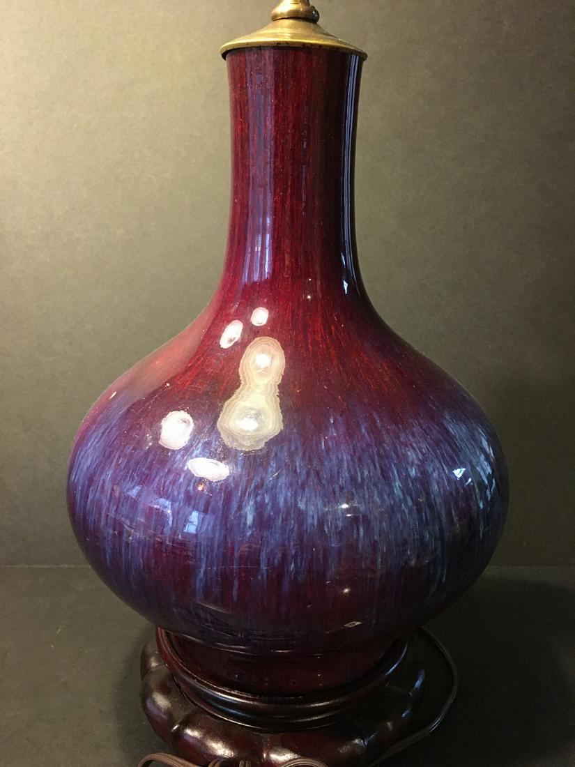 Old Large Chinese Sang de Boeuf Flambe Vase lamp (1 of 7)