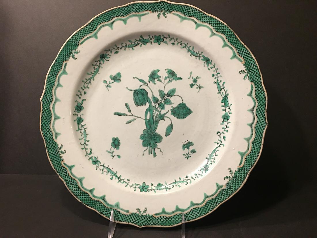 OLD Rare Chinese Large Fuzhugh Pattern Green Blaze (1 of 7)