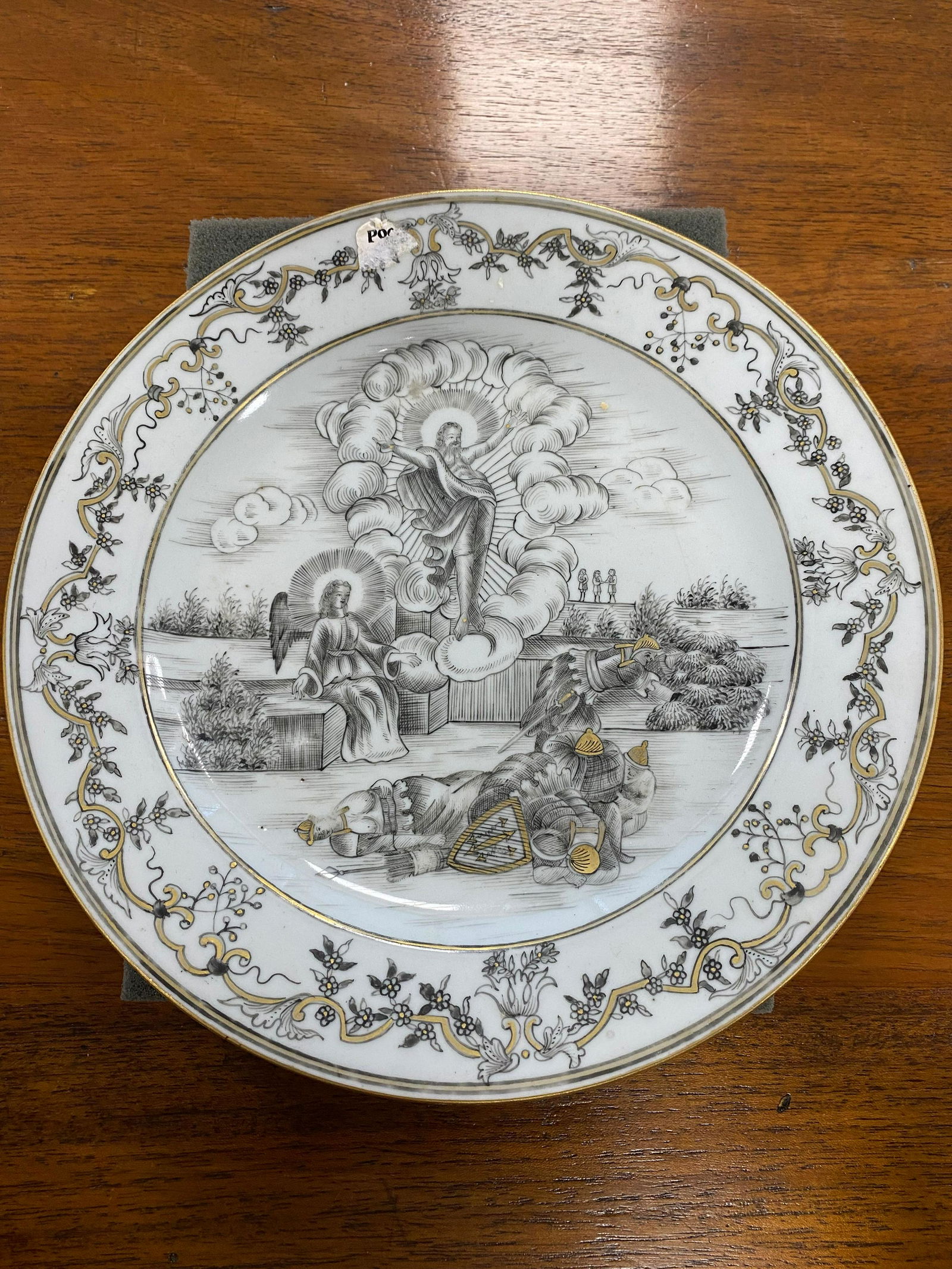 Chinese Religious subject Jesus Resurrection Plate B, ca 1740, 18th C, 9" (1 of 6)