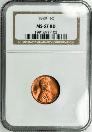 1939 Lincoln Wheat Cent NGC MS-67 Red (1 of 3)