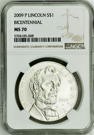 2009-P Lincoln Bicentennial Commemorative Silver Dollar (1 of 3)
